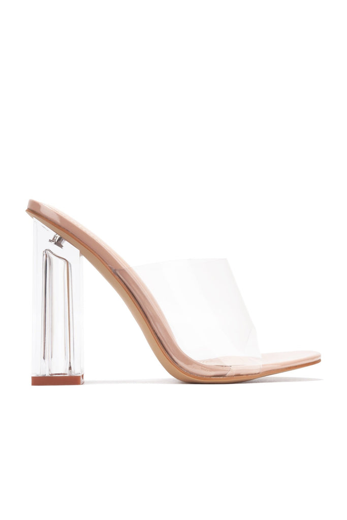Nude Wide Fit Clear Block Heel Sandal, Shoes